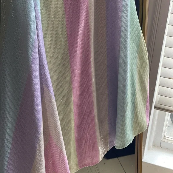 Olivia Rubin Penelope Sequin Pastel Rainbow Skirt